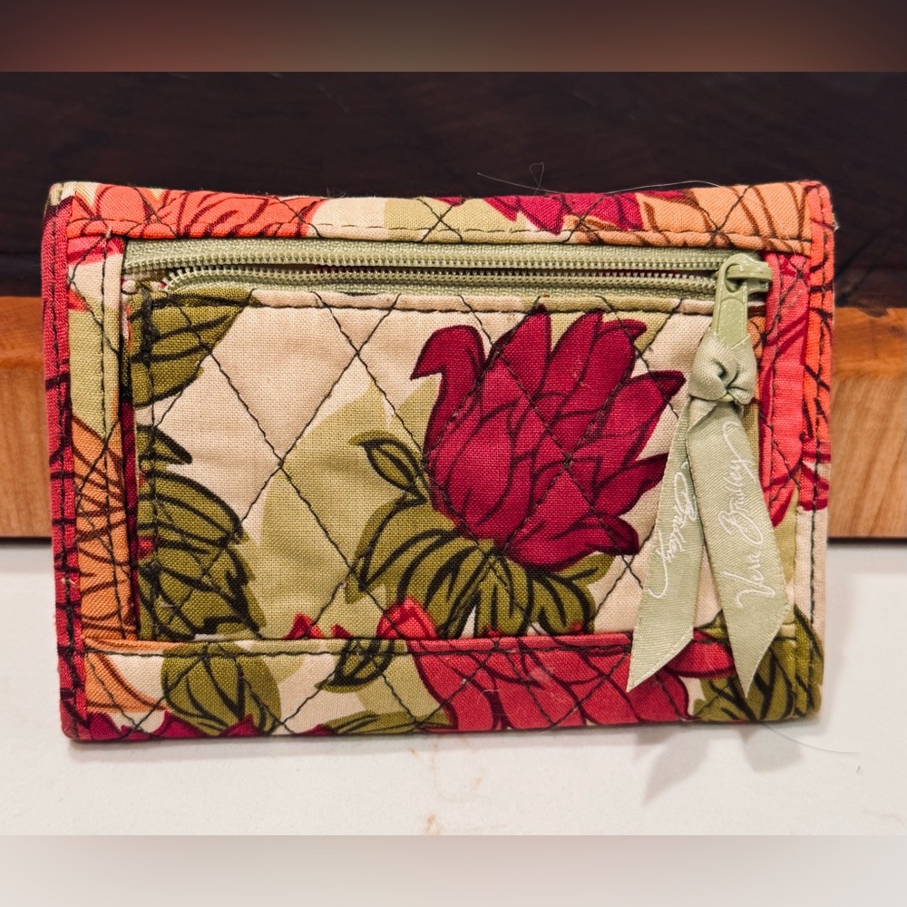 Vera Bradley Floral Pink & Orange Wallet NWOT - Picture 2 of 4